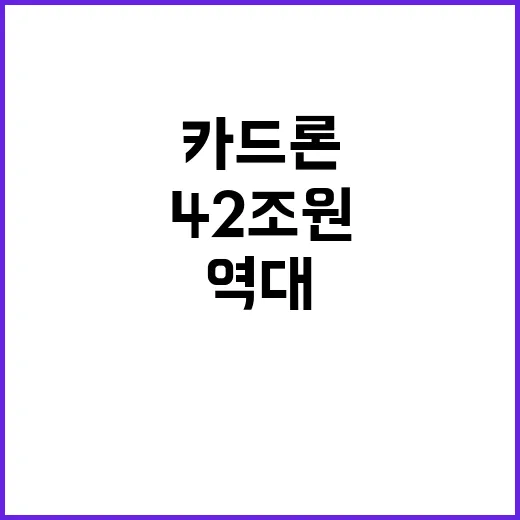 역대 최대 카드론 …