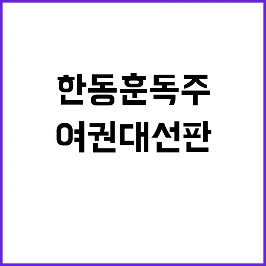 한동훈 독주 여권 …