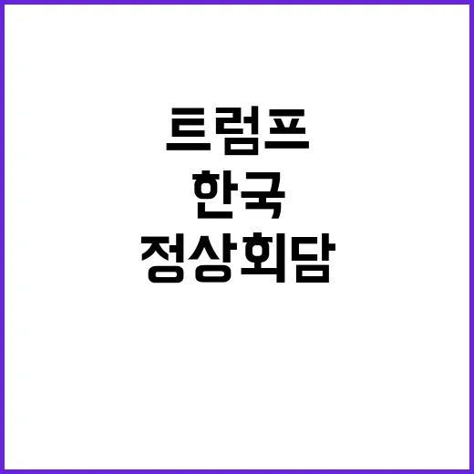 트럼프 정상회담 한국의 유일한 15분 이야기!