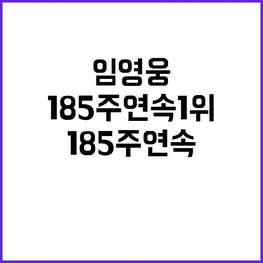 임영웅 185주 연속 1위 기록 세운 이유?