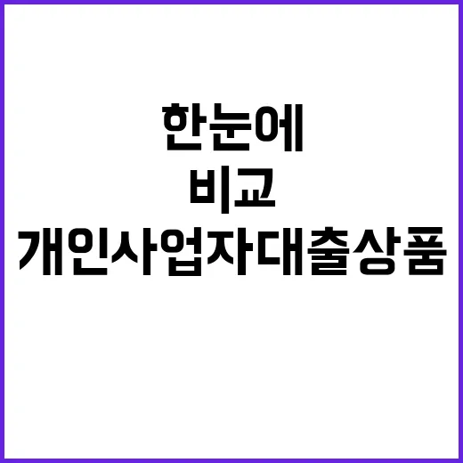 비교공시 서비스 개인사업자 대출상품 한눈에!