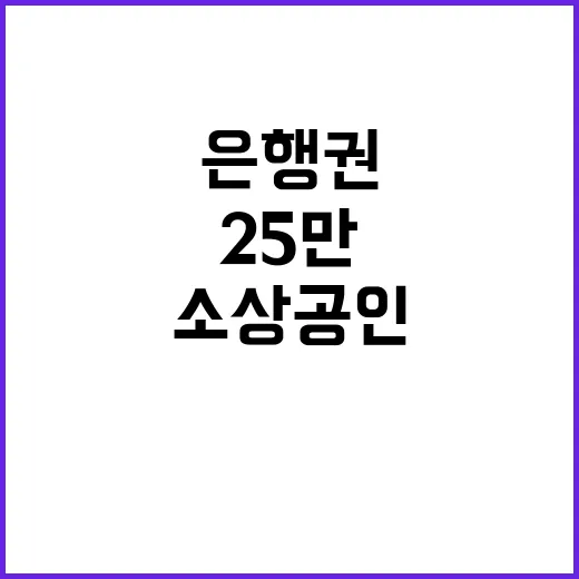 이자 경감 은행권의 25만 소상공인 지원 발표!