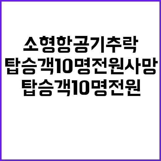 소형항공기 추락사고 탑승객 10명 전원 사망!