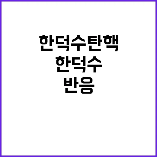 한덕수 탄핵 정부의 유감스러운 반응 공개!