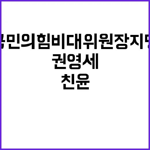 ‘친윤’ 권영세 국…