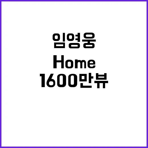 Home 홈 1600만뷰 임영웅의 놀라운 기록!