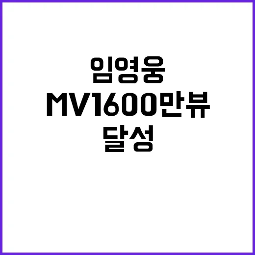 임영웅 온기 MV 1600만뷰 신화 달성!