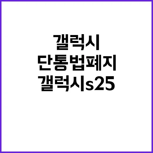 단통법 폐지 갤럭시S25 보조금 전쟁 예고!