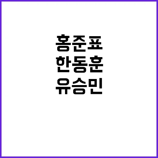 배신자 홍준표가 밝힌 한동훈·유승민 진실!