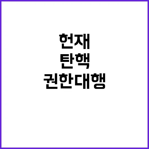 헌재 체제 권한대행 탄핵 위기 가속화!