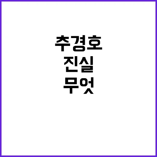 경찰 추경호 소환 조사 진실은 무엇일까?