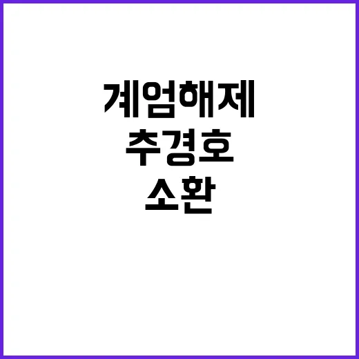 계엄해제 소환조사 추경호 경찰의 충격 발표!