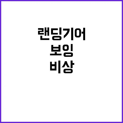 보잉 737800 랜딩기어 유압문제로 비상 상황 발생!