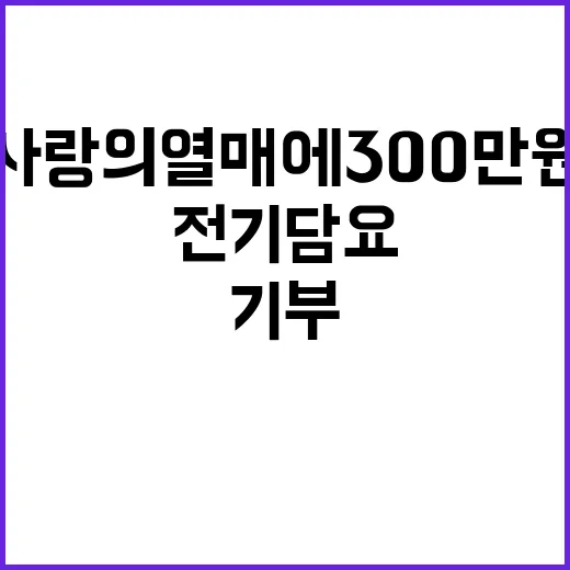 임영웅 기부 사랑의열매에 300만원 전기담요 전달!