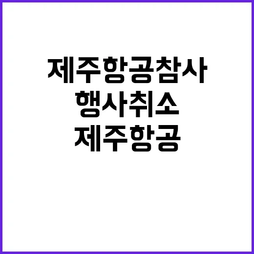 제주항공 참사…충청권 행사 취소 긴급 대처!