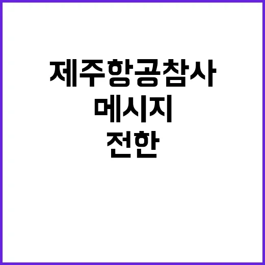 제주항공 참사 따스한 손길이 전한 희망 메시지