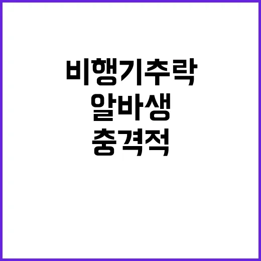 비행기 추락 알바생의 충격적 반응은?