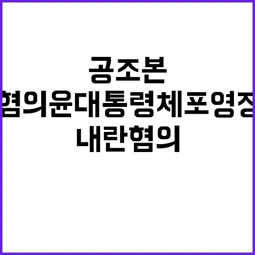 공조본 내란 혐의 윤 대통령 체포 영장 청구!