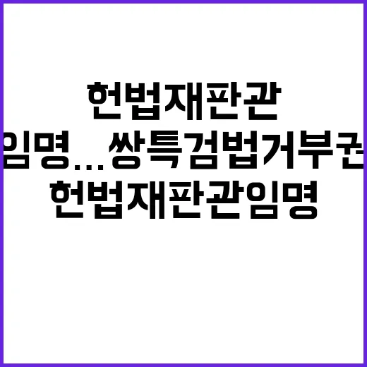 헌법재판관 임명…쌍특검법 거부권 소식 공개!