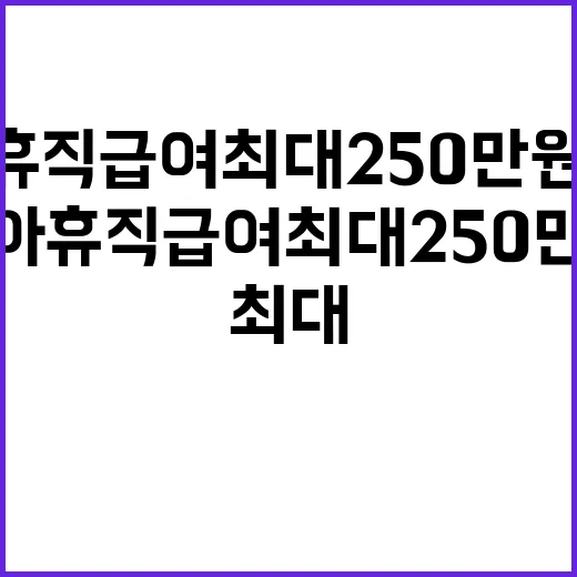 육아휴직 급여 최대 250만원 변화의 시작!