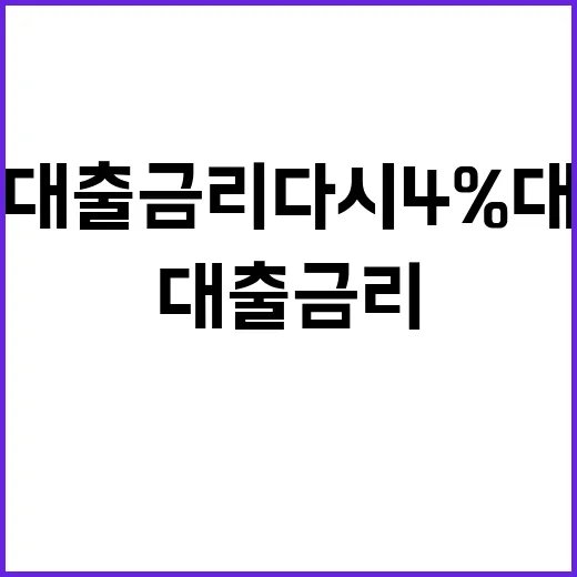 대출 금리 다시 4%대 대출자들 불안감 커져