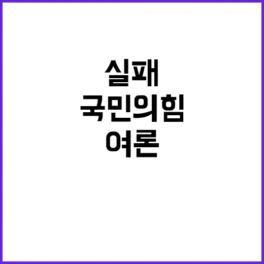 국민의힘 여론 형성…