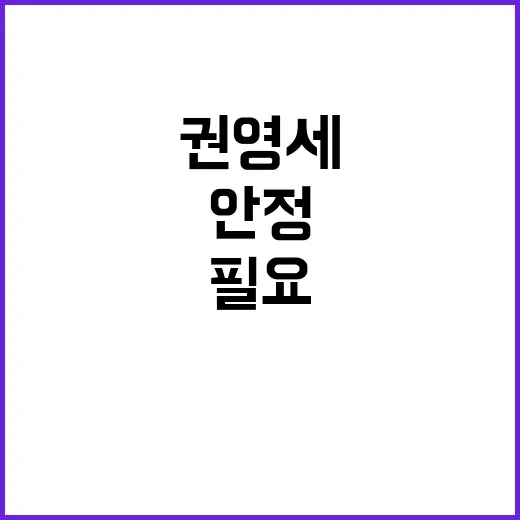 권영세 정부 안정 …