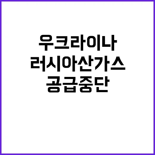 우크라이나 러시아산 가스 공급 중단 소식! 클릭 필수!