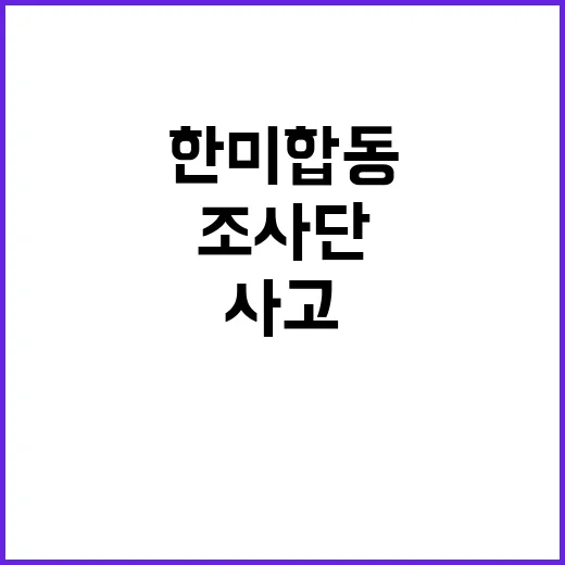 조사단 한미 합동 …