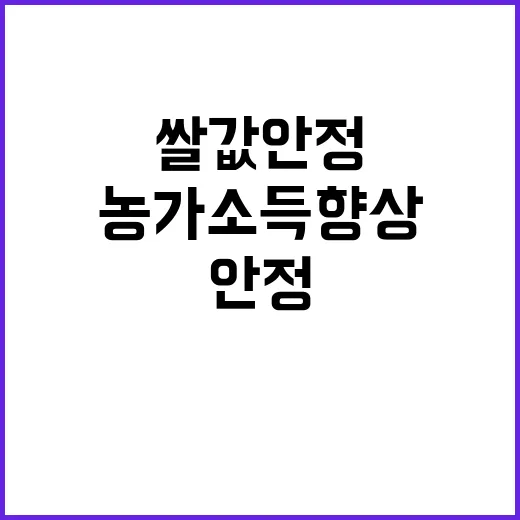 쌀값 안정 농가소득…