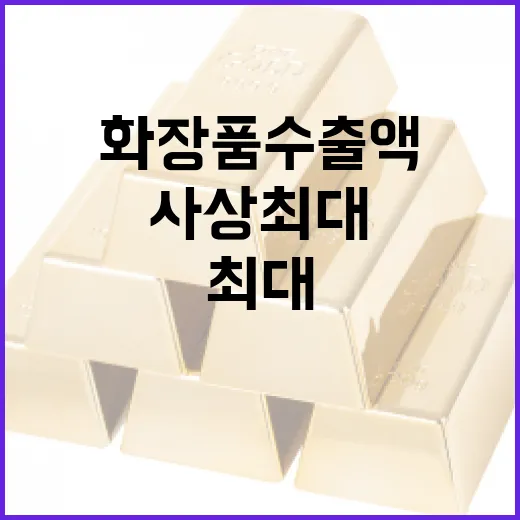 화장품 수출액 올해 사상 최대 기록!