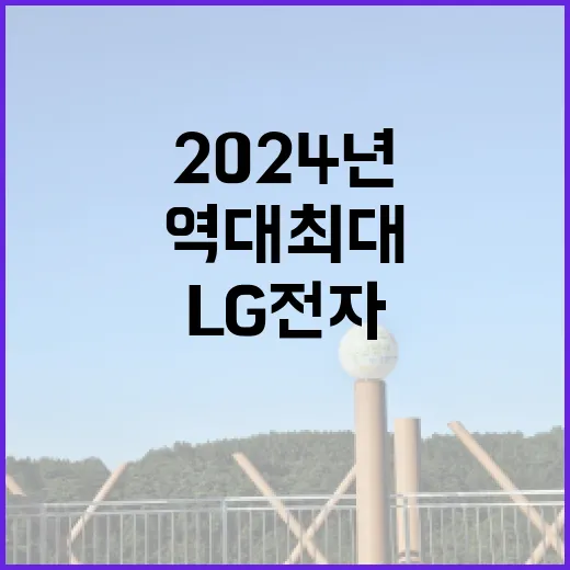 역대 최대 매출 LG전자 2024년 87.7조원 기록!