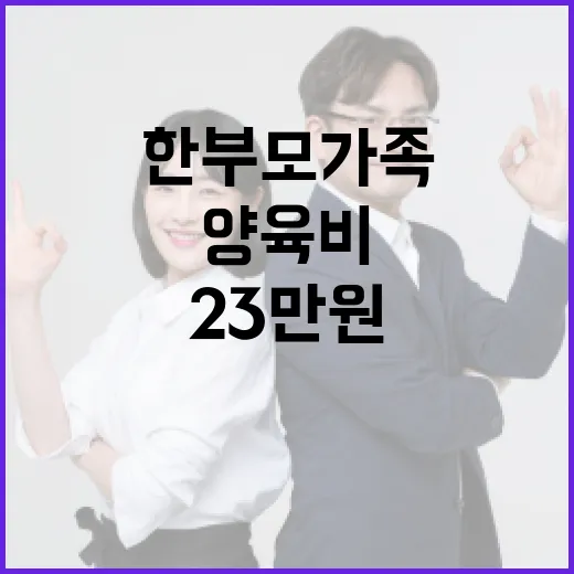 양육비 지원 저소득 한부모가족 23만원 받기!