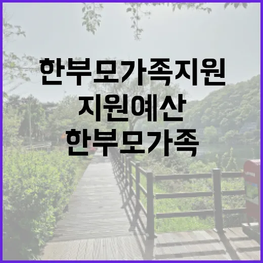 한부모가족 지원 예…