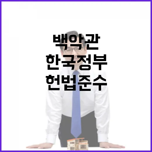 헌법 준수 노력 백악관 한국 정부 협력 강조!