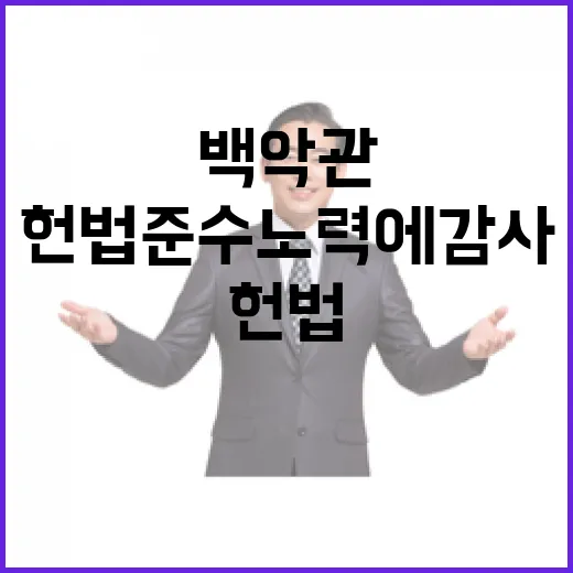 국격 무너져? 백악관 헌법 준수 노력에 감사!