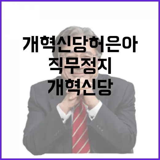 개혁신당 허은아 직…