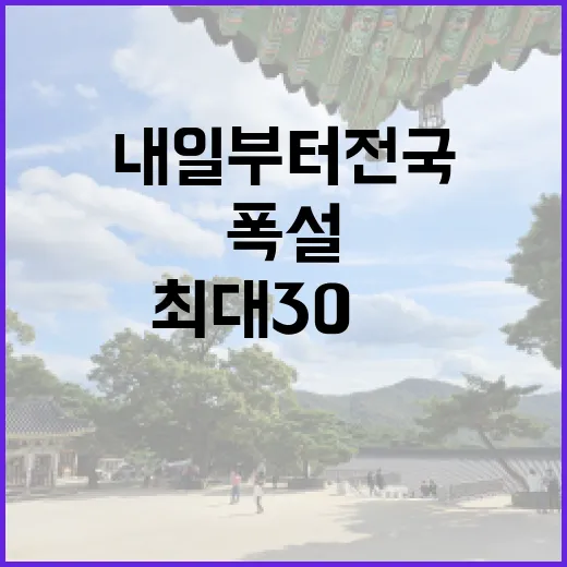 폭설 예고 내일부터 전국에 최대 30㎝ 급변!