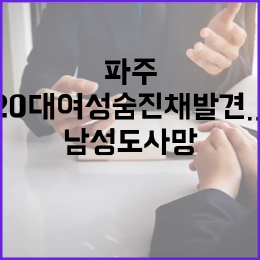 파주 20대 여성 숨진 채 발견…남성도 사망 소식