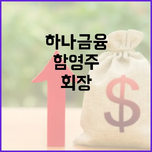 하나금융 회장 함영주 연임 추천! 검증된 리더십 필요!