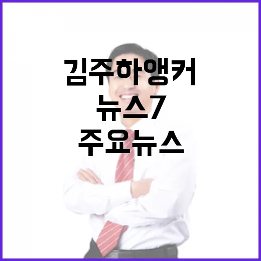 뉴스7 주요뉴스 김주하 앵커의 특별한 이야기 공개!