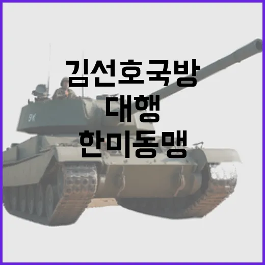 한미동맹 재확인 김선호 국방대행 첫 통화 성과!