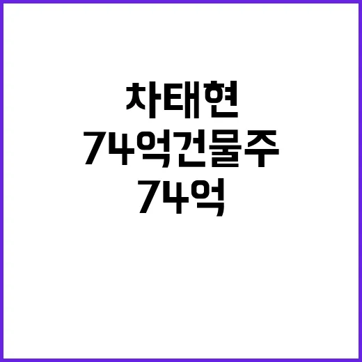 74억 건물주 차태…