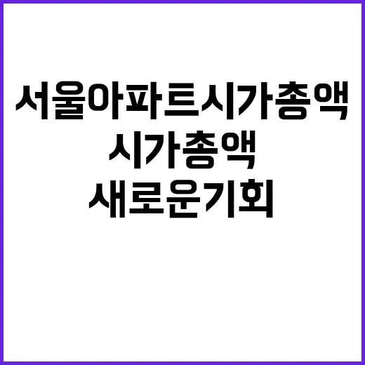 서울 아파트 시가총액 증가 새로운 기회가 온다!