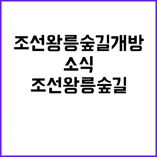 조선왕릉 숲길 개방…