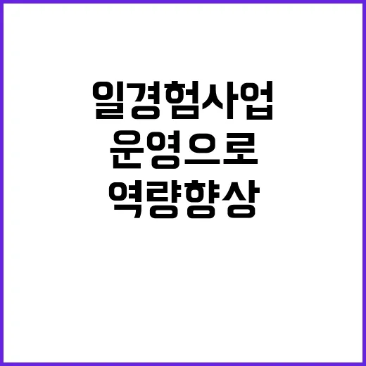 고용부 일경험 사업…