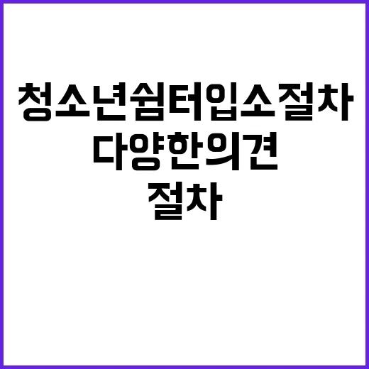 청소년쉼터 입소 절…