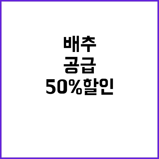 김장재료 50% 할인 배추 공급 문제 없다!