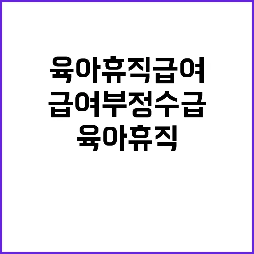 육아휴직급여 부정수…