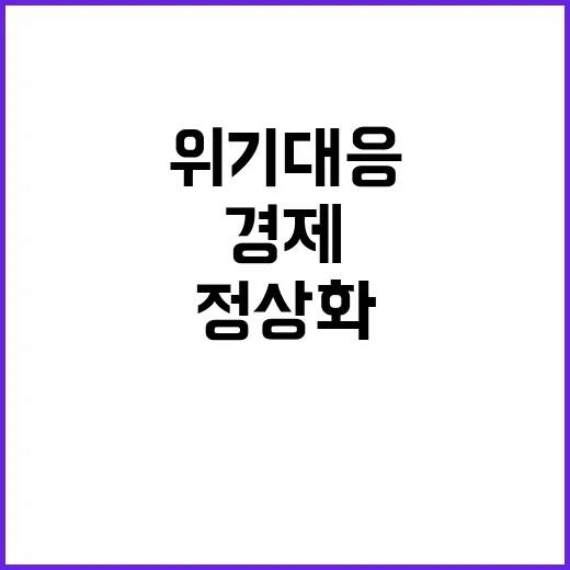 위기대응 기재부의 경제운용 정상화 비결은 무엇?